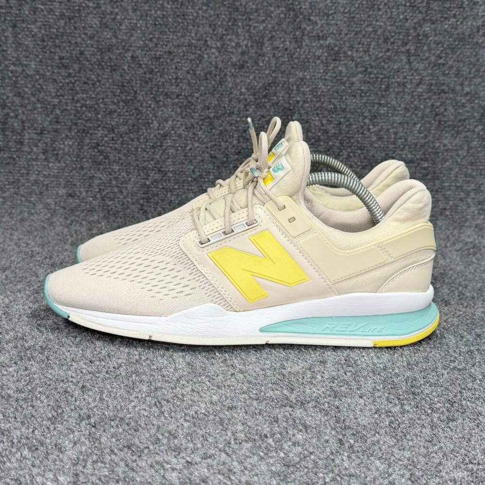 New Balance 247 v2 Running Shoes Women's Size 10 Tan Yellow Blue Athletic Retro - Picture 4 of 14